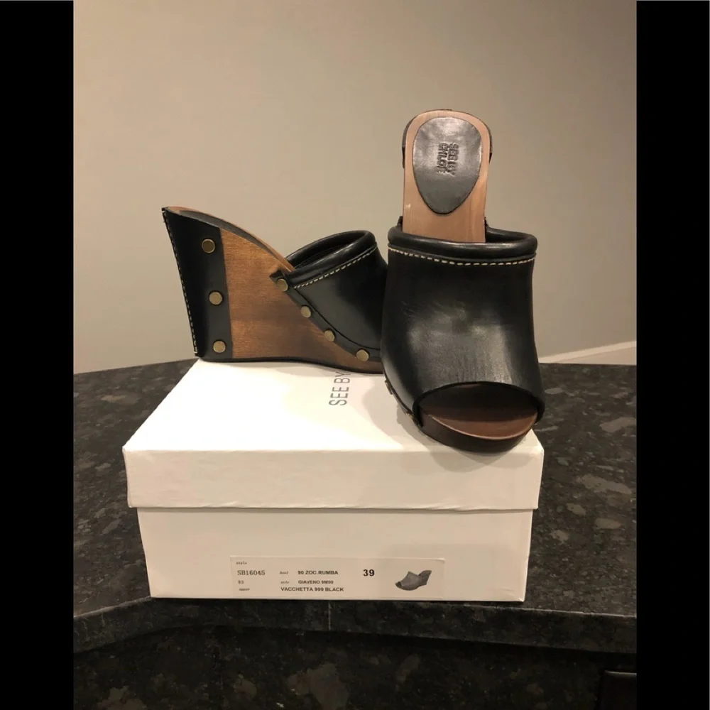 See By Chloe Black Studded Wedge *BRAND NEW*